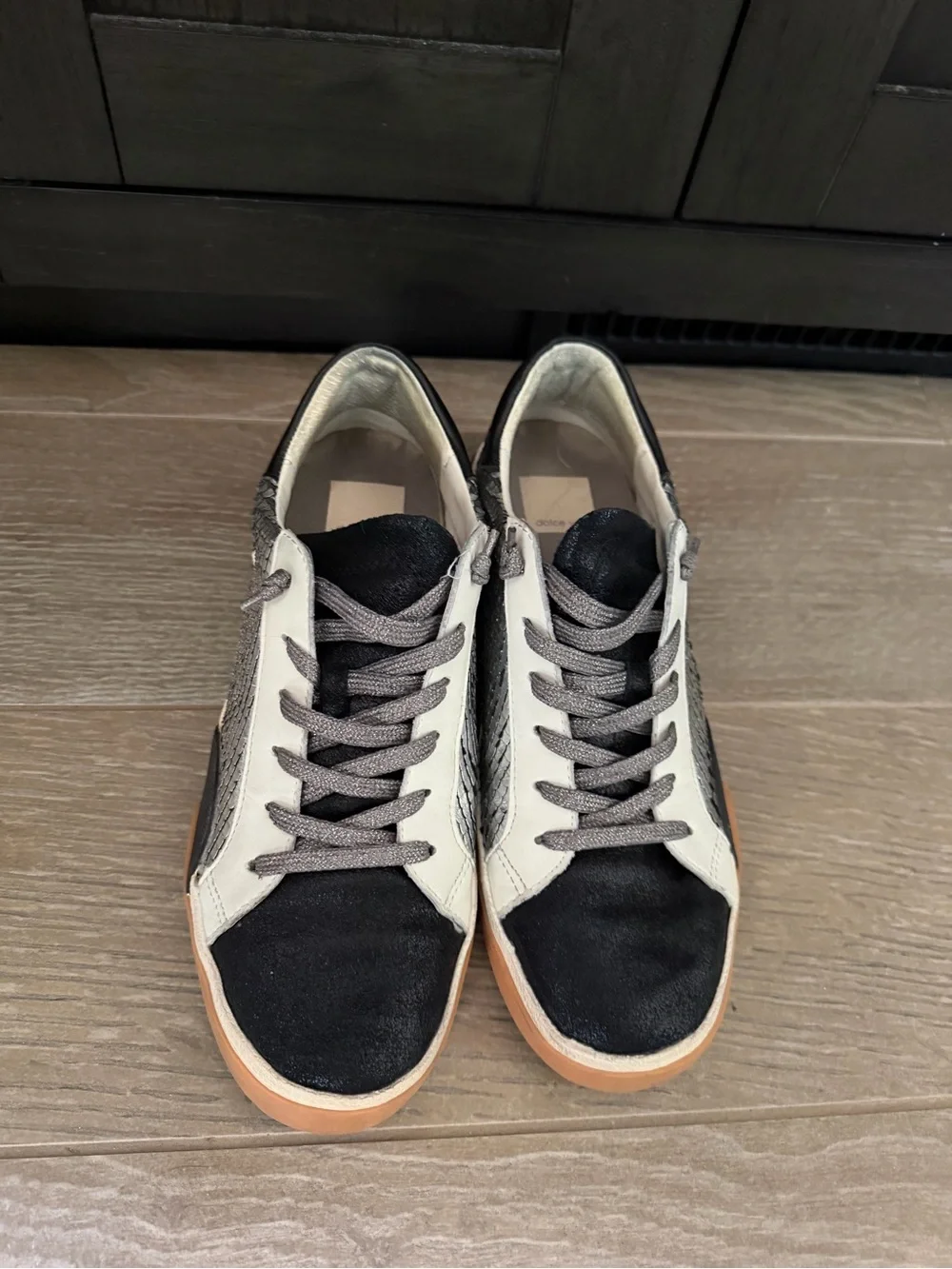 Dolce Vita Women's Black, Silver and Tan Low-Top Sneakers
